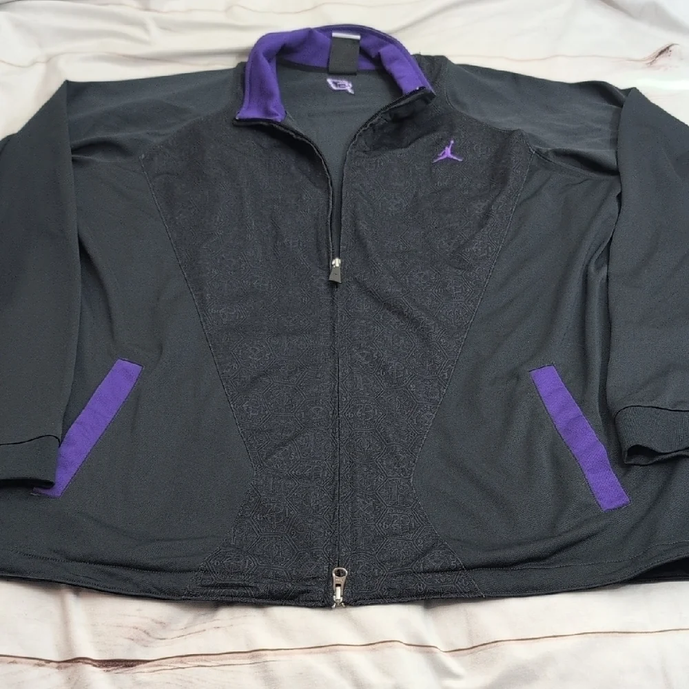 Jordan Black and Purple Zip-Up Track Jacket size XL  Chris Paul Collaboration